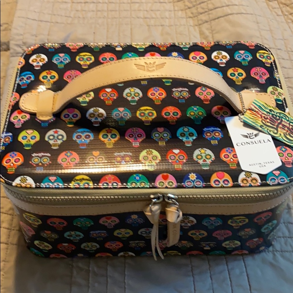 Consuela Tiny sugar skulls Train Case